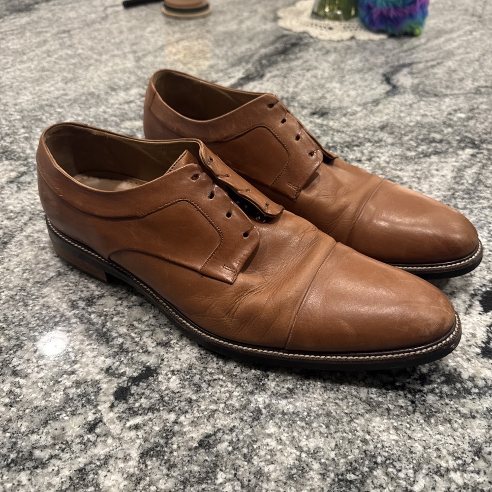 Cole Haan Warren Men 13 W Oxford Leather Casual Dress Shoes Cap Toe Brown C20153